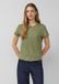 s.Oliver T-shirt en mélange de lin à manches courtes et col rond pour femmes vert olive