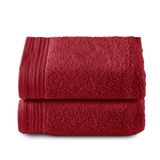 Top Towel Premium grote badhanddoeken, 2 handdoeken, 50 x 100 cm, 100% katoen, 600 gram, granaatrood