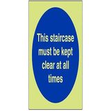 VSafety Glow In The Dark Staircase moet altijd helder worden gehouden - 100mm x 100mm - Zelfklevende Vinyl