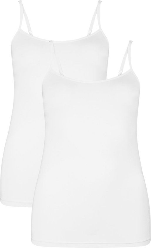 Bamboo Basics Dames Bamboe Spaghetti Tops Vera - 2-pack - Wit - S
