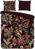 Pure dekbedovertrek jungle met bladeren en dieren - 2 persoons 200x200/220 cm - Bordeaux - Microvezel