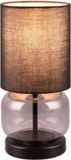 TRIO ELIO - Tafellamp - Zwart mat - excl. 1x E27 40W - Snoerschakelaar - Smoke glas