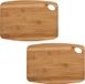 Zeller Bamboe Houten keuken Snijplank - 2x - Rechthoekig met Oog - 26 x 18 cm