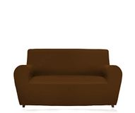 GEMITEX Magic 2-zitsbankovertrek in effen en elastische stof, polyester, bruin, rugleuning tot 180 cm