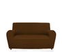 GEMITEX Magic 2-zitsbankovertrek in effen en elastische stof, polyester, bruin, rugleuning tot 180 cm