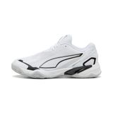 Puma SOLARSTRIKE 4 Chaussure de salle, Blanc Noir-Argent Brume, 11 UK
