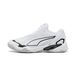 Puma SOLARSTRIKE 4 Chaussure de salle, Blanc Noir-Argent Brume, 11 UK