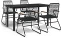 vidaXL 5-delige Tuinset PVC-rattan Zwart