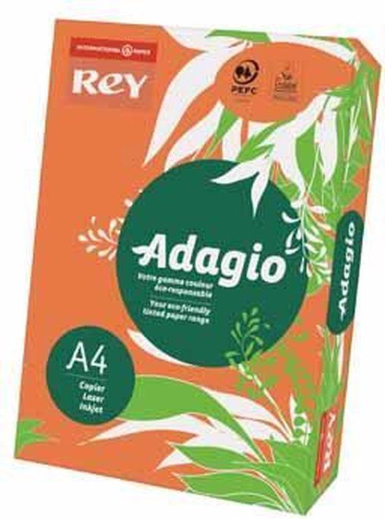 Merkloos Rey Adagio A4 80 g/m² Orange 500 sheets