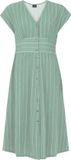 Protest Prtgilly Blousejurk Dames Knoopsluiting Kuitlengte Green Baygreen Gestreept Polyester/Elastaan