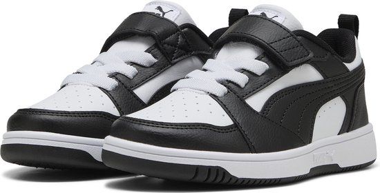 PUMA Rebound V6 Lo AC+ PS Unisex Sneakers - Puma White-Puma Black | Kids - Size 30