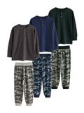 Next - Jongens - Set van 3 pyjama's met lange mouwen - Groen