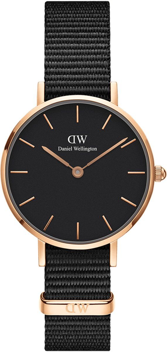 Daniel Wellington Petite Cornwall Black DW 001001247 Horloge Leer Bruin 28 mm