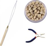 Heble® 100-delige Combo Microring Set - Blond Mensenhaar - 45 cm