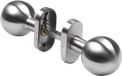 Amig Set draaiknoppen voor deuren, model 11ALGR | 62 x 77 mm | met rozetpaneel, ergonomische handgreep, incl. antidiefstalschroeven | zonder veer | 18/8 roestvrij staal mat