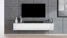 AX LIVING, lage salontafel, wit, model Loriano, 2x100 cm. TV-meubel, wit, mat/glanzend