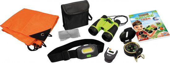 Buki - Natuurwandeling Set - Verrekijker, Hoofdlamp, Kompas, Stappenteller - Groen
