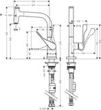 hansgrohe AXOR Citterio ééngreeps keukenmengkraan Select 230 met uittrekbare uitloop, gepolijst goudkleurig