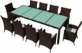 vidaXL 11-delige Tuinset met kussens, polyrattan, bruin