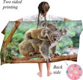 Ulticool Serviette microfibre Enfants – 70x140 cm - Sèche rapidement - Koala & Licorne