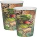 Santex Gobelets jetables de fête - Dinosaurus - 20x Pièces - 270 ml - Brun/Vert - Carton