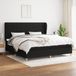 vidaXL Boxspringbed met matras, stof, zwart, 200x200 cm
