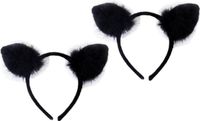 Diadeem met poezen / katten oortjes - zwart