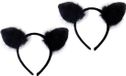 Diadeem met poezen / katten oortjes - zwart
