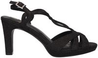 La Strada Zwarte Glitter Sandalen met Naaldhak en Gesp - Maat 36
