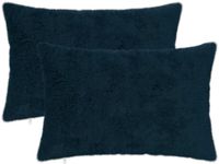 vidaXL Kussensloop 2 stuks Marineblauw Katoensatijn 50 x 80 cm