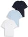 Tom Tailor - Basic T-shirts in een set van 3 - Maat S - light blue grey