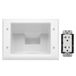 DATACOMM ELECTRONICS 45-0072-WH Commerciële Grade Verzonken AV/HDMI-kabel Verbergen Plaat met 20 Amp Dual Power Receptacle