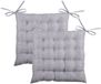 Stof Textile stoelkussen BEA - 2x - grijs - 40 x 40 x 4 cm