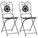 VidaXL Chaise de jardin Terrasse Céramique Fer forgé Noir Blanc 2 pièces