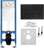Rea - Inbouwframe Set Voor Wc Slim 024n Met Hd Black Bedieningsplaat