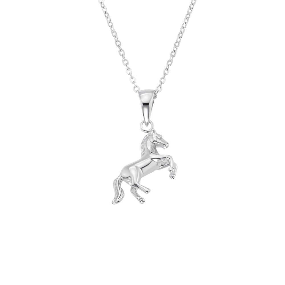 Ketting met paardenhanger voor meisjes - Sterling zilver 925 - Wit