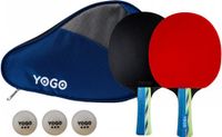 Yogo Tafeltennisbatset Match - 3 sterren - 2 batjes - 3 ballen - in draagtas