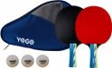 Yogo Set de tennis de table Match - 3 étoiles - 2 raquettes - 3 balles - dans sac de transport