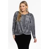 YOEK top met dierenprint grijs/zwart