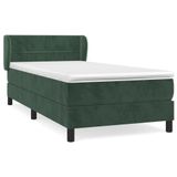 VidaXL Boxspringbed met matras, fluweel, donkergroen, 80x200 cm