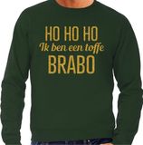 Bellatio Decorations Foute kersttrui/sweater voor heren - Hohoho toffe Brabo - groen - glitter goud XL