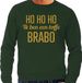 Bellatio Decorations Foute kersttrui/sweater voor heren - Hohoho toffe Brabo - groen - glitter goud XL