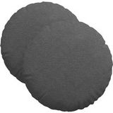 Coussin de siège 2 pièces gris foncé Ø 40 cm