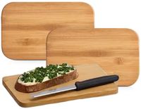 Zeller Broodplankjes/Snijplanken - 3x stuks - Bamboe Hout - 14 x 22 cm - Rechthoek