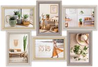Zep Houten Multi Fotolijst ZARA 6Q Bruin 6 Foto's 10x15 cm 47x32 cm
