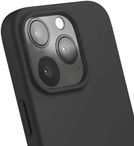 Jaym, Hoesje geschikt voor Apple iPhone 12 Pro Max - Siliconen met Microvezel, Zwart