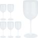 Merkloos Relaxdays Wijnglazen Kunststof Set van 6 Onbreekbaar BPA-Vrij 400 ml Wit