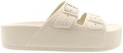 Cacatoes Cacatoès Damessandalen Caipirinha Classic Plateau Sandalen Krijt Leer Maat 41/42