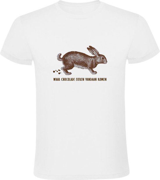 Sol's Waar chocolade eireren vandaan komen Dames T-shirt - Wit - Maat S