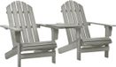 vidaXL Adirondack Tuinstoelen met Tafeltje Massief Vurenhout Grijs